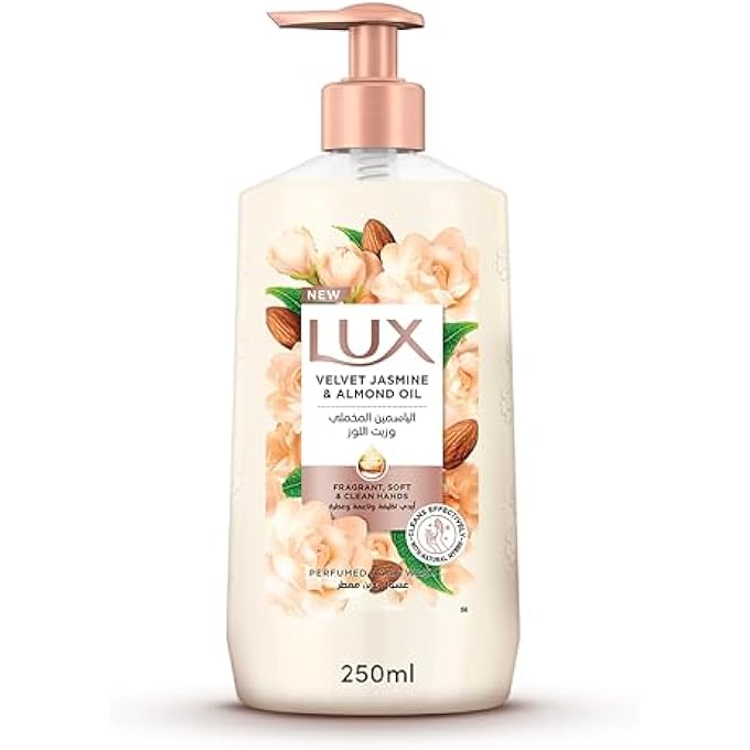 Lux غسول يد سائل معطر، ياسمين مخملي، مع زيت اللوز والجلسرين، ليدين معطرتين وناعمتين ونظيفتين، 250 مل - Image 2